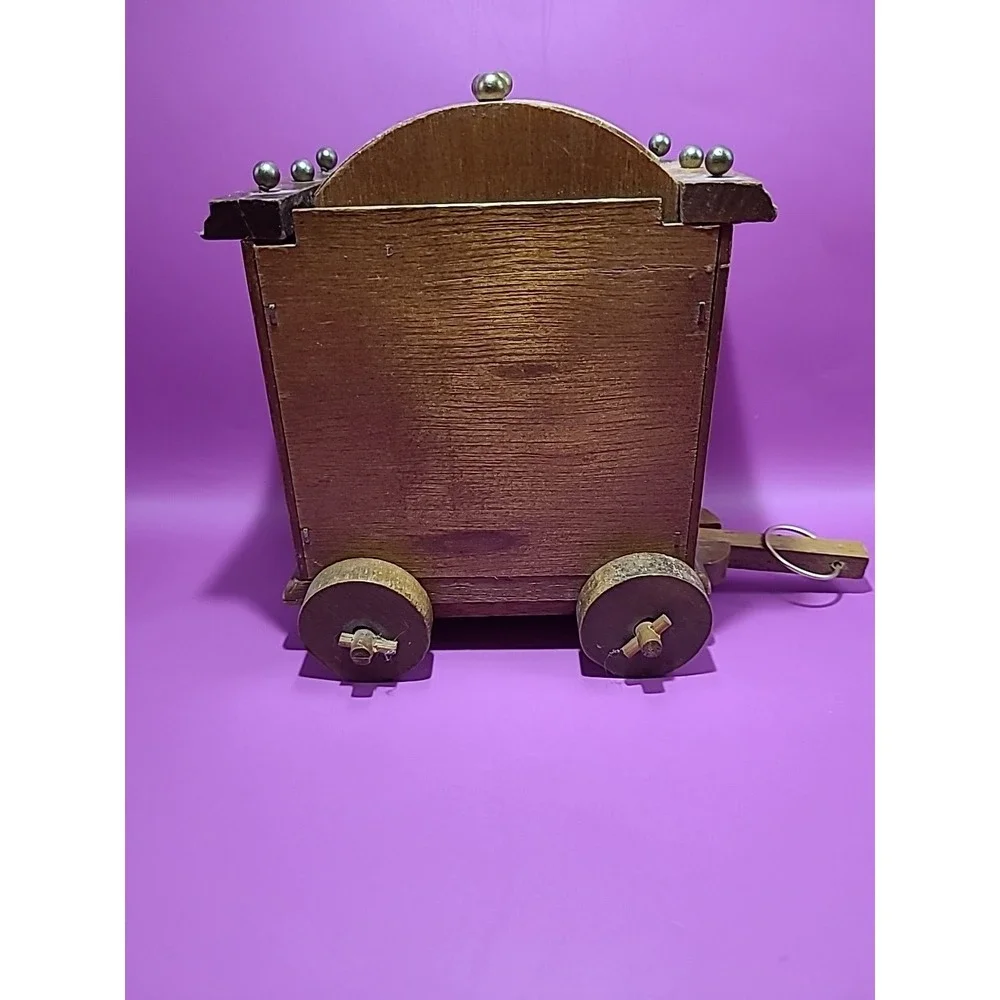Vtg‎ 1976 Cork Wood Coasters Set Circus Lion Zoo Train Cage Wagon Caddy Bar Ware